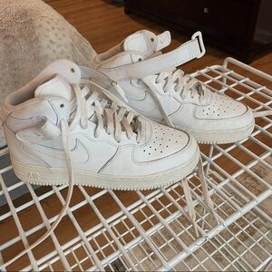 Kids Nike Air Classic White High-Tops with Velcro